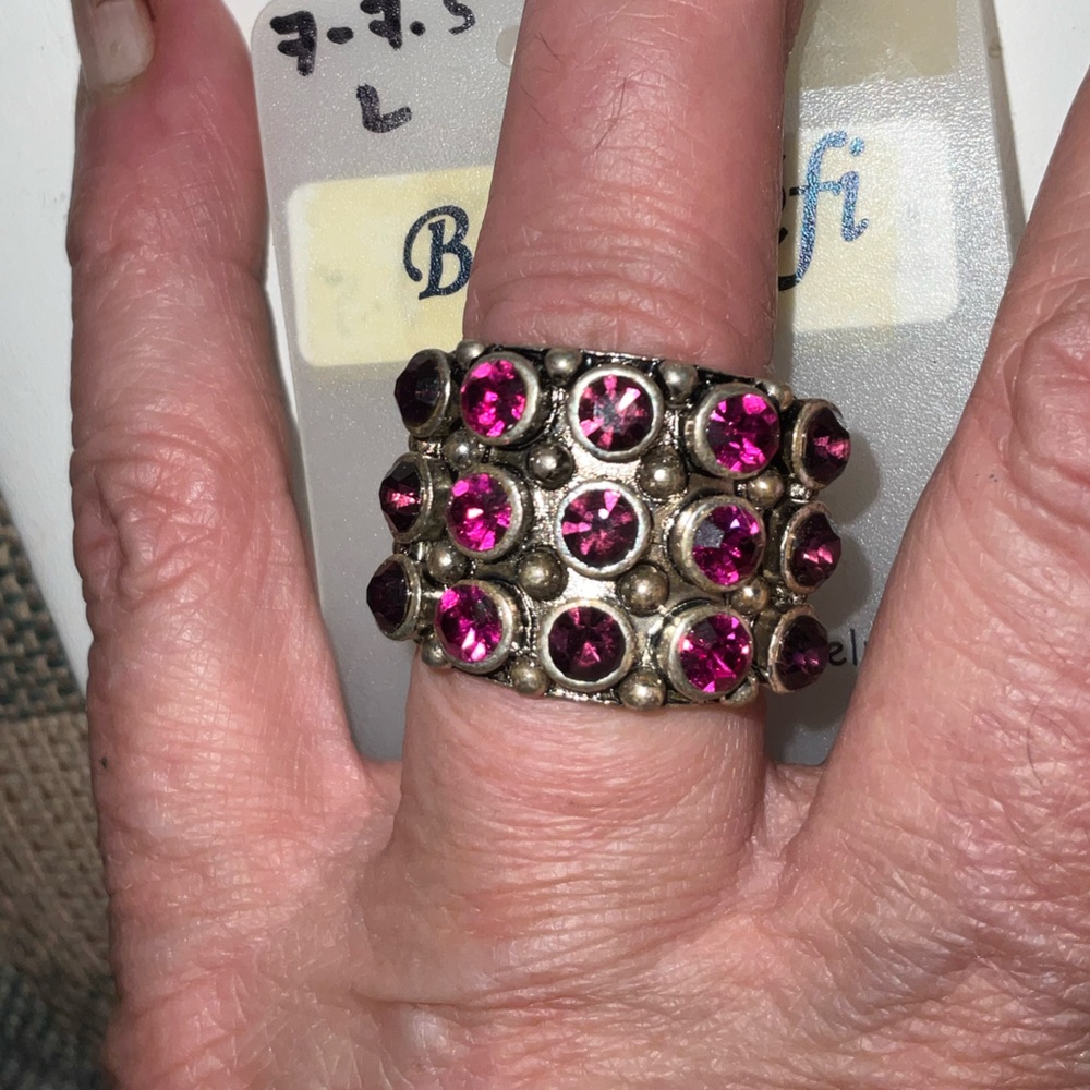 Multicolor Fashion Ring BEAU DEFI VINTAGE gemstone crystal Y2K beautiful NEW bio